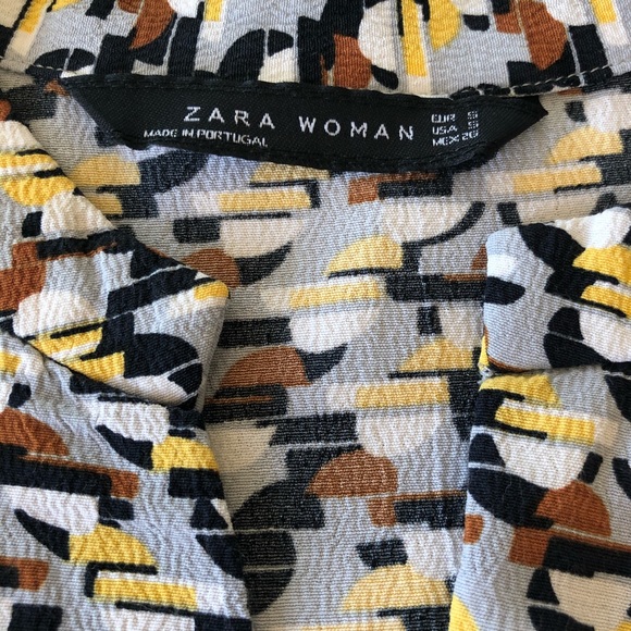 Zara Gometric Tunic V-neck dress Grey Size Small - Picture 10 of 14